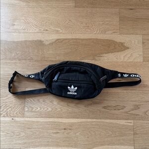 Adidas Black Belt Bag with White Logo